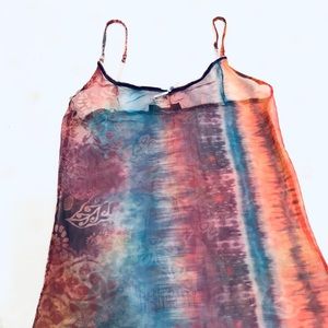 Mesh bhomemian tank top